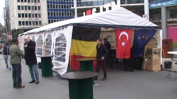 Belçika'da Türkler de çadır kurdu !
