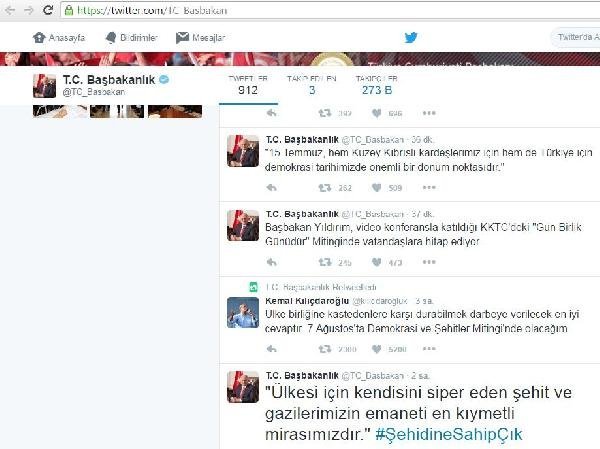 Başbakan, Kılıçdaroğlu'nu ''retweet''ledi