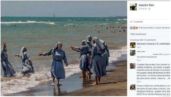 İmam denize giren rahibelerin fotoğrafını paylaşınca...