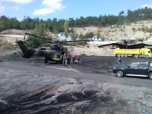 Ankara’dan askeri helikopter ile sondaj parçası getirildi