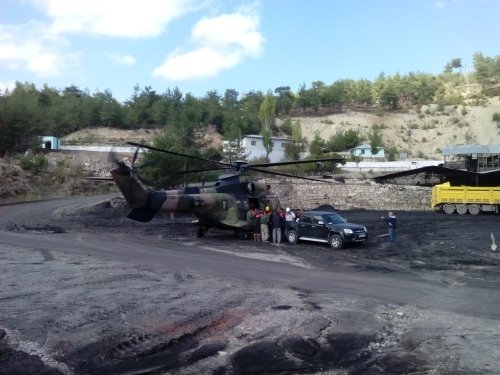 Ankara’dan askeri helikopter ile sondaj parçası getirildi